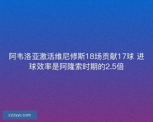 阿韦洛亚激活维尼修斯18场贡献17球 进球效率是阿隆索时期的2.5倍 阿韦洛亚激活维尼修斯18场贡献17球 进球效率是阿隆索时期的2.5倍