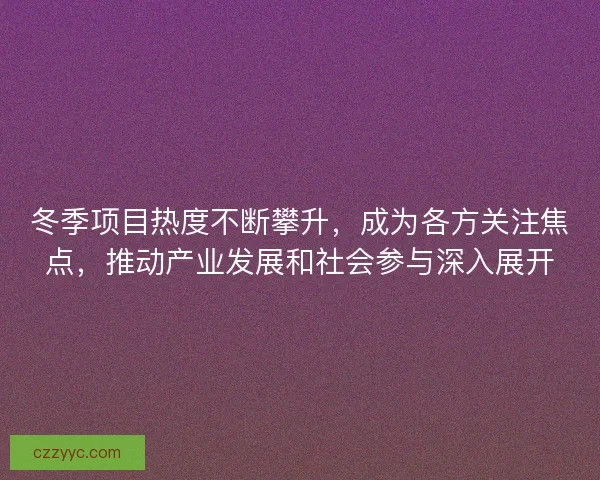 冬季项目热度不断攀升，成为各方关注焦点，推动产业发展和社会参与深入展开